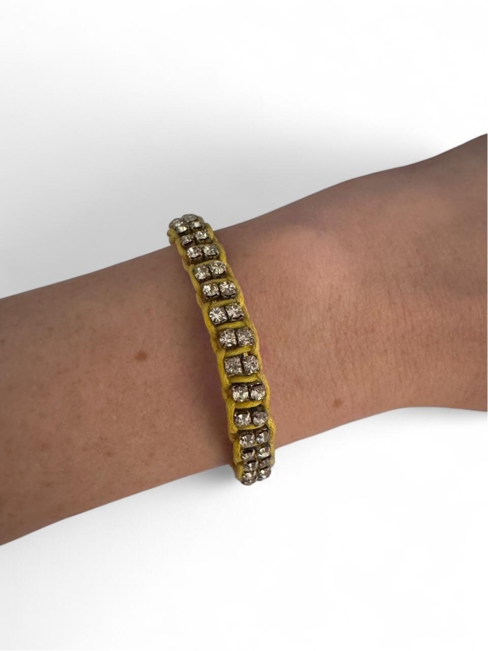 Yellow Rhinestone Adjustable Bracelet - Women Jewelry